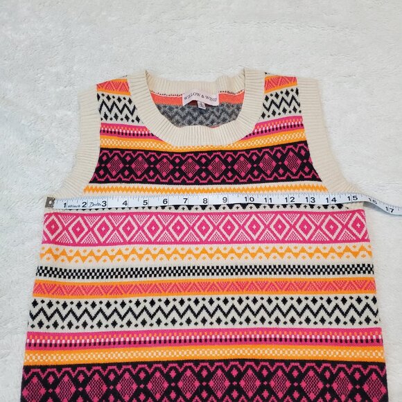 Willow & Wind Bohemian Colorful Fair Isle Academia Preppy Knit Sweater Vest S - Picture 6 of 8